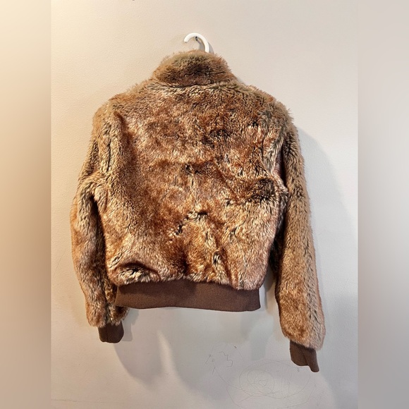 Beverly Hills Polo Club Mohair Fur Bomber Jacket Y2K Size Medium - Picture 4 of 5